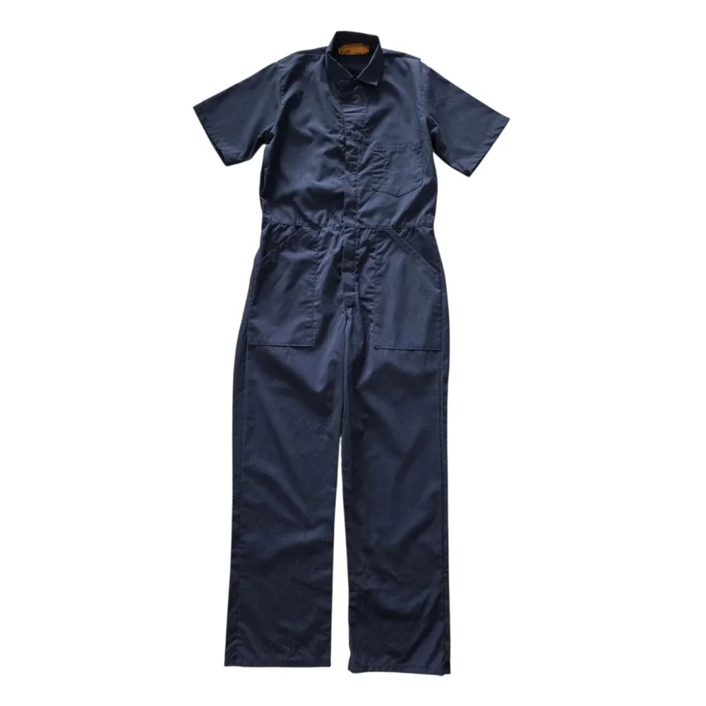 VTG Engineered Work Garments Mens M Navy USA Union Mechanic Coverall Uniform